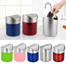 Load image into Gallery viewer, Colorful Stainless Steel Desk Trash Bin