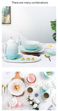 Load image into Gallery viewer, Pink And Blue Gold Ceramic Tableware