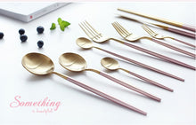 Load image into Gallery viewer, Korean Royal Pink Golden Tableware