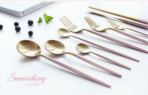 Korean Royal Pink Golden Tableware