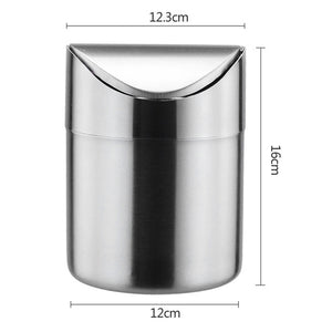 Colorful Stainless Steel Desk Trash Bin