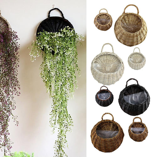 Wall Hanging Natural Wicker Flower Basket