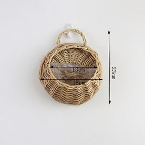 Wall Hanging Natural Wicker Flower Basket