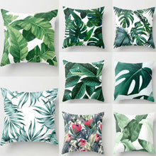 Load image into Gallery viewer, Hot Tropical Plant  Green Leaves Pillow