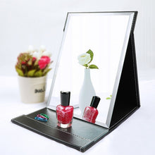 Load image into Gallery viewer, Folding Leather Table Traveling Hand Makeup Mirror