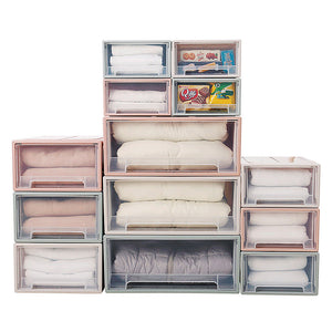 Plastic Transparent Stackable Drawer Storage Box