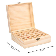 Load image into Gallery viewer, Natural pine 25 grid Essential oil storage box