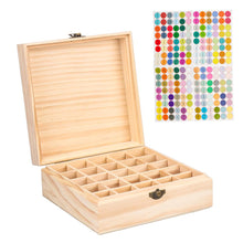 Load image into Gallery viewer, Natural pine 25 grid Essential oil storage box