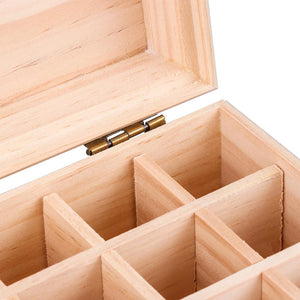 Natural pine 25 grid Essential oil storage box