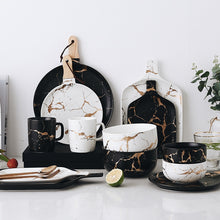 Load image into Gallery viewer, Best Gold Marble Glazes Ceramic Party Tableware