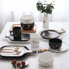 Load image into Gallery viewer, Best Gold Marble Glazes Ceramic Party Tableware