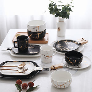 Best Gold Marble Glazes Ceramic Party Tableware