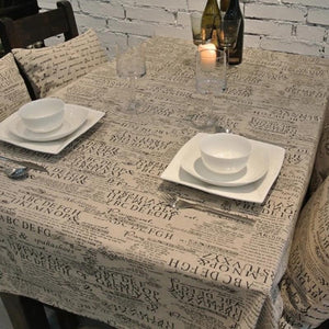 9 Sizes Newspaper Pattern Decorative Table Cloth