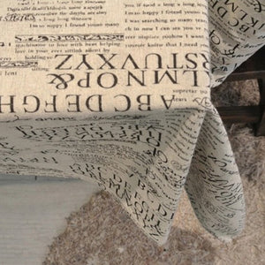 9 Sizes Newspaper Pattern Decorative Table Cloth