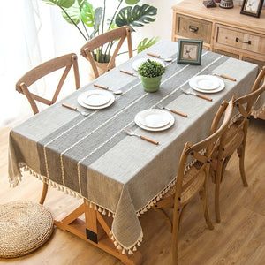 Plaid Decorative Linen Tablecloth