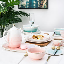 Load image into Gallery viewer, Pink And Blue Gold Ceramic Tableware