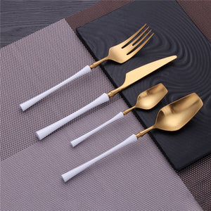 Stainless Steel Cutlery Set Gold Dinnerware Set